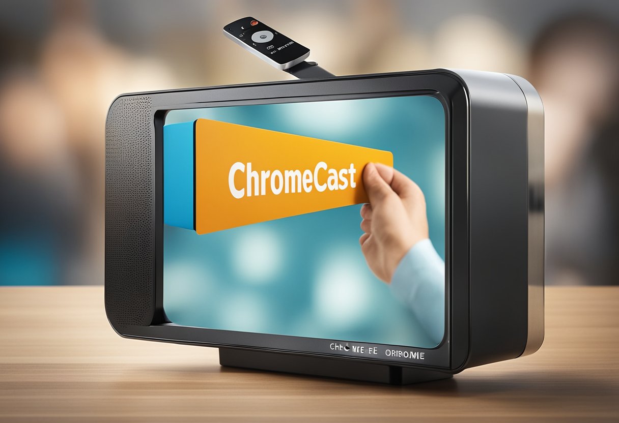 A hand reaches for a chromecast box with a "end of low price offer" sign